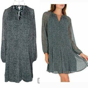 Joie Ballon Sleeve Arctic Animal Spot in Green Size Medium